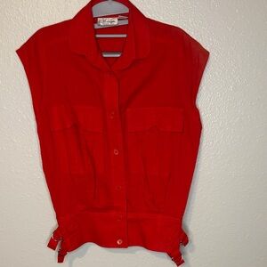 Elegant Red Button-Down Shirt